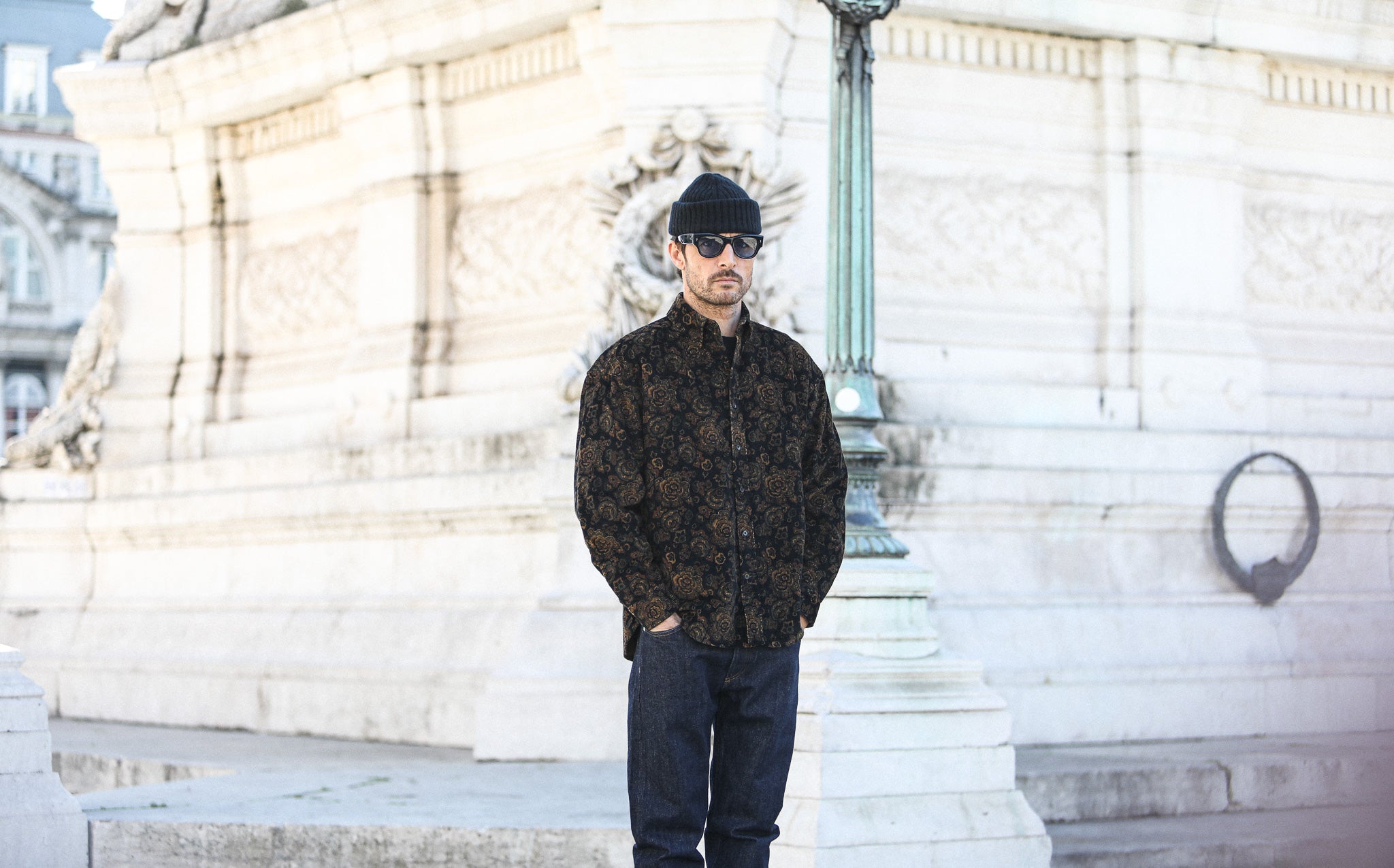 Surchemise Velours Paisley Noir - New Modern Fit