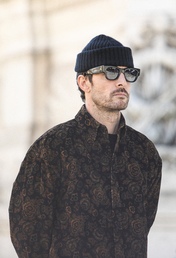 Surchemise Velours Paisley Noir - New Modern Fit