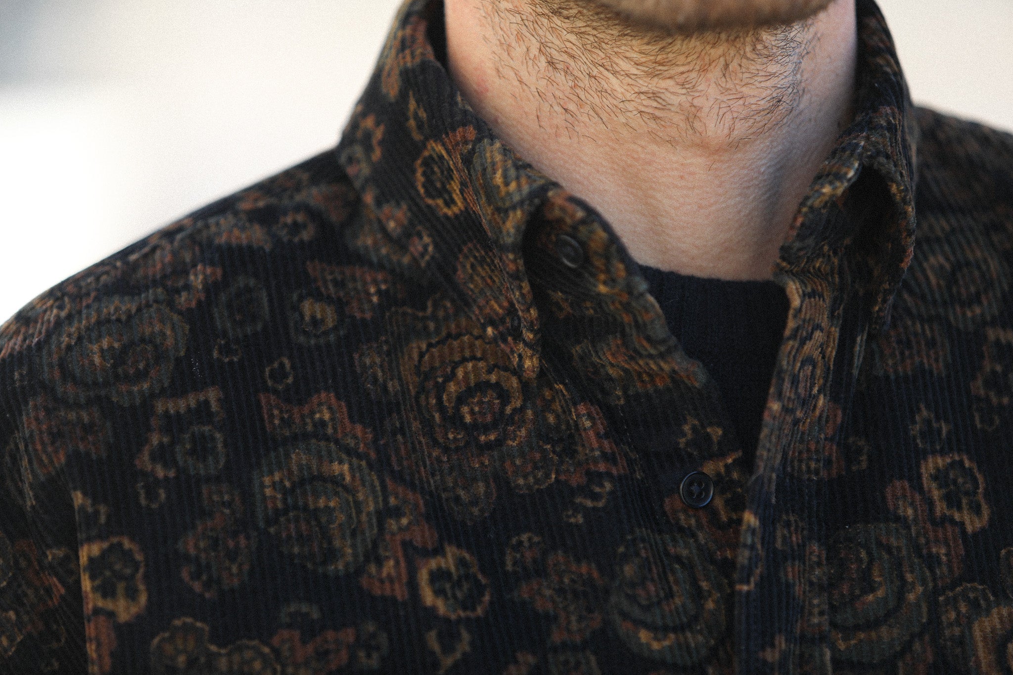 Surchemise Velours Paisley Noir - New Modern Fit