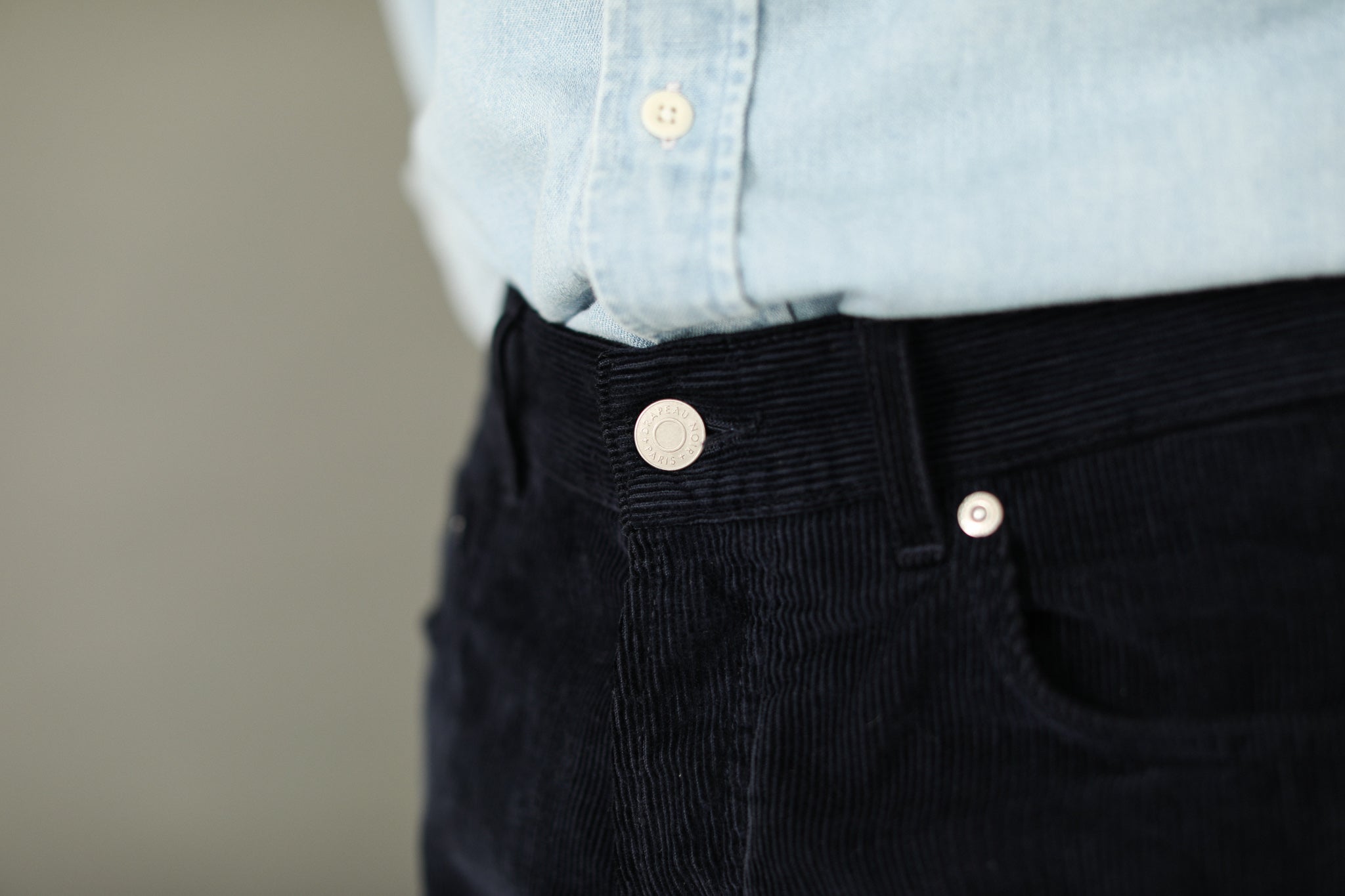Jean Velours Marine - Tapered Fit