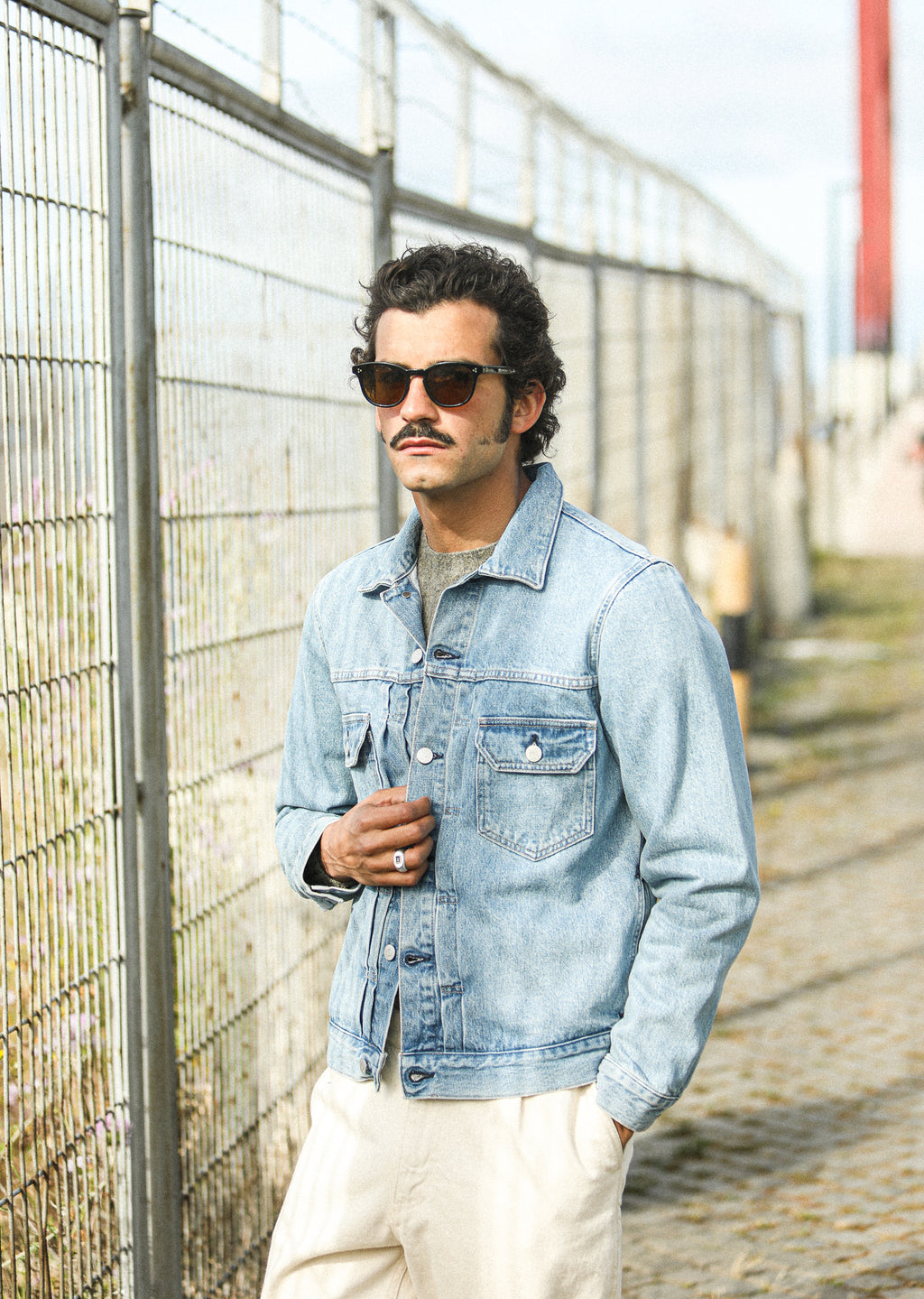 Veste En Denim Japonais Goldspun - Couleur Gris Noir, Tailles M Et L, 100% Coton