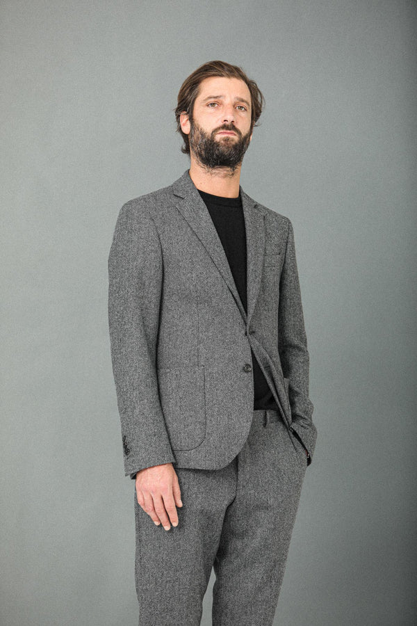 Blazer Laine Mérinos Moon Chevrons Gris