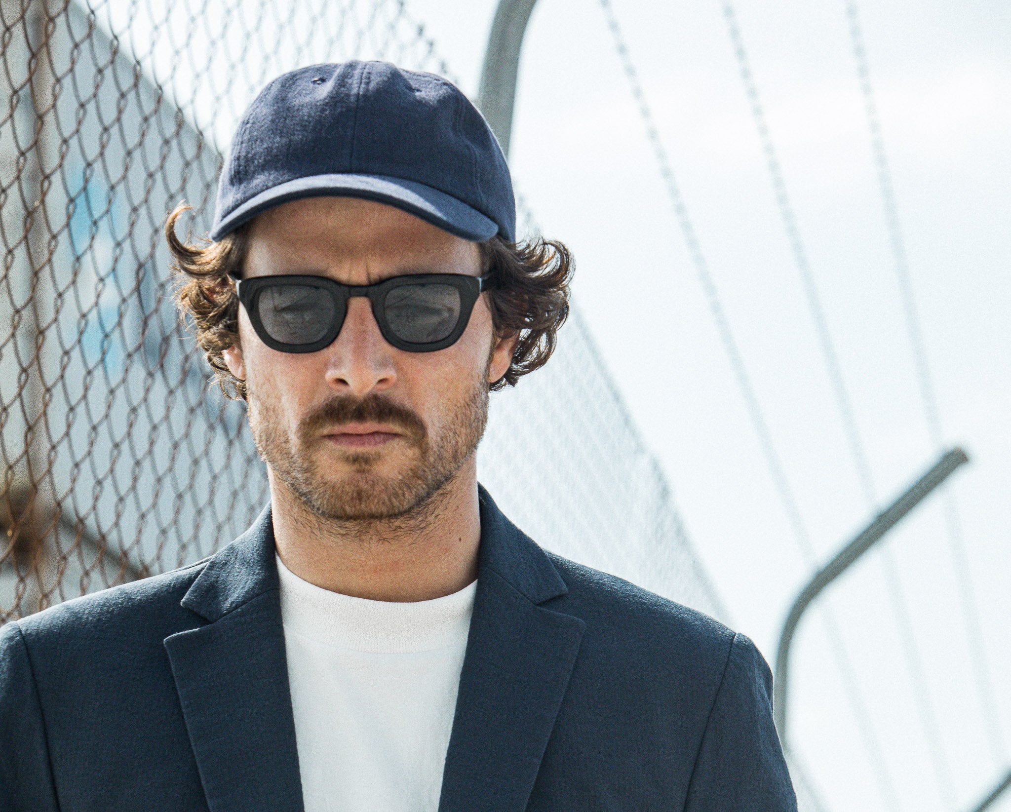 Blazer Seersucker Marine Non Doublé