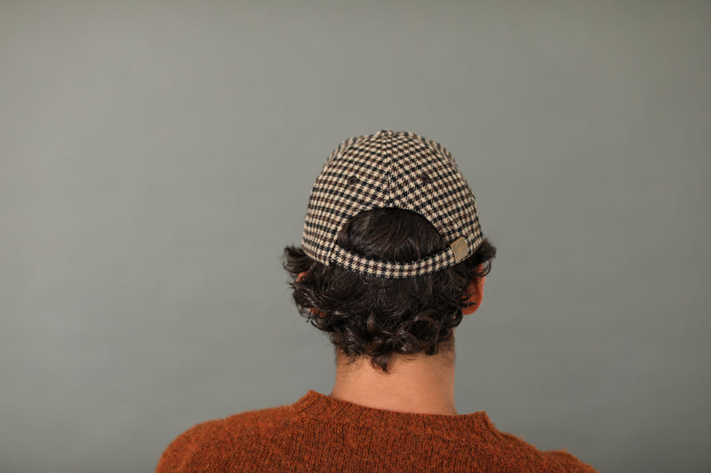 Casquette Laine Pied De Poule Beige