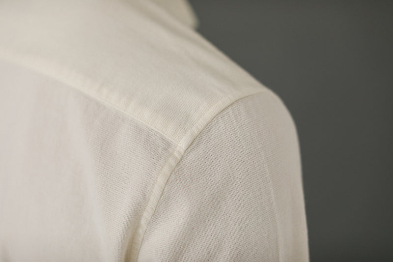Chemise Col Inversé Sashiko Crème