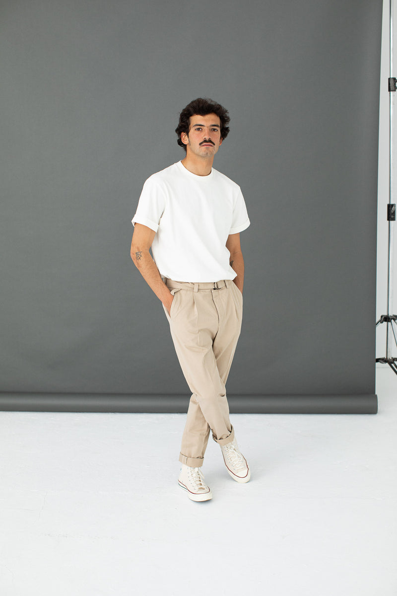 Pantalon Chino Pantalon Homme à Pinces Taille Haute Taille Haute