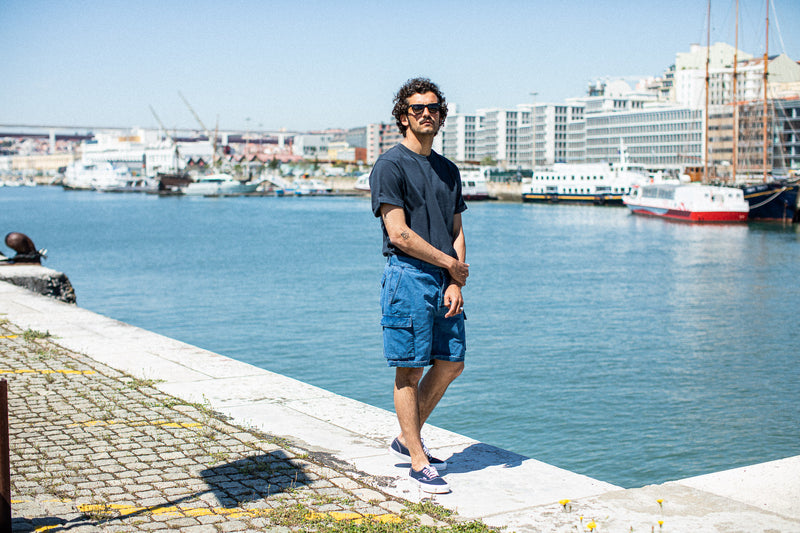 Cargo Short Ripstop Japonais Bleu