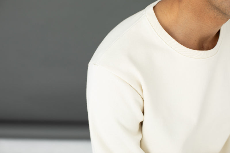 Sweatshirt Molleton Lourd Vintage Crème