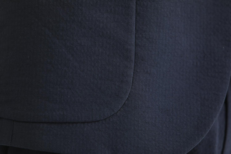 Blazer Seersucker Marine Non Doublé