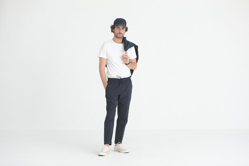 Blazer Seersucker Marine Non Doublé
